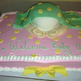 diaper butt baby shower cake