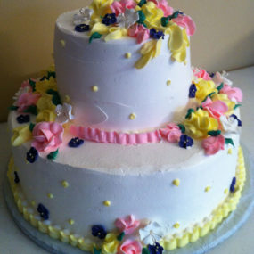 spring flowers bridal shower cake