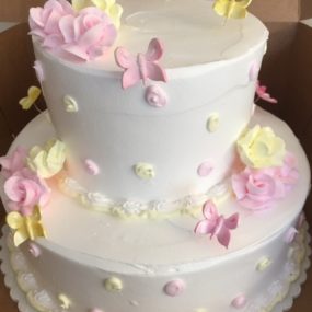 flowers and butterflies birthday cake