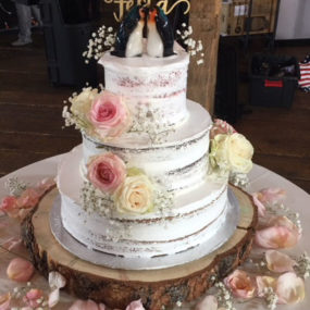 floral naked cake